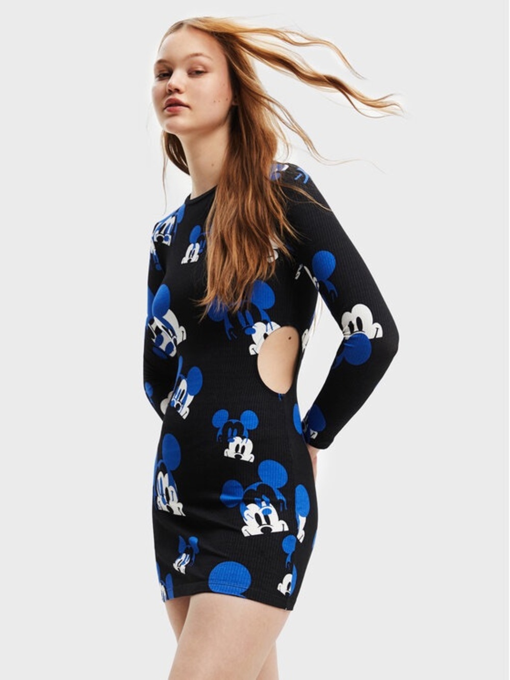 Desigual Disney Mickey Mouse Long Sleeve Mini Dress Size NWT Versatile Designer